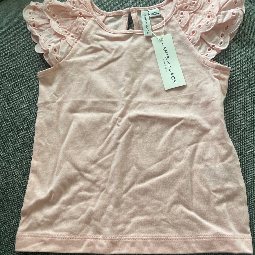 Janie & Jack pink ruffle t shirt